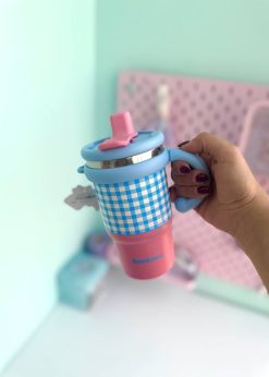 تراول ماگ چهارخونه دو رنگ کیوت