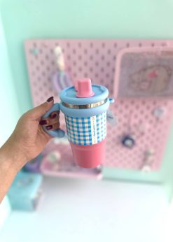 تراول ماگ چهارخونه دو رنگ کیوت