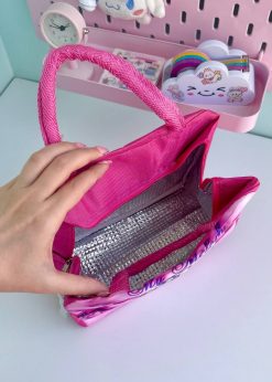 کیف ظرف غذای دسته دار ملودی صورتی