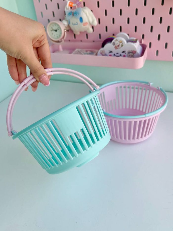 سبد دایره ای دسته دار پاستلی