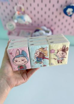 پک دستمال کاغذی تدی و لبوبو پاستلی