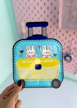 زیپ کیپ چمدان کیوت آبی