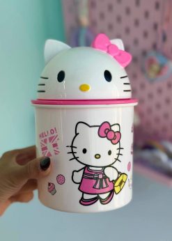 سطل زباله کوچک کیتی صورتی