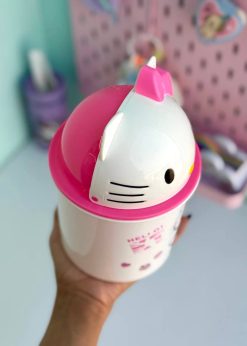 سطل زباله کوچک کیتی صورتی