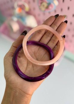 دستبند شیشه ای موج دار رنگی