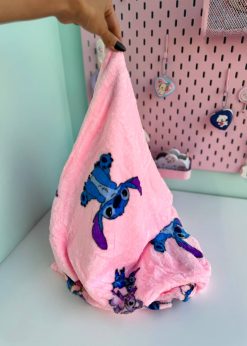 پتو بالشتی استیچ صورتی پاستلی