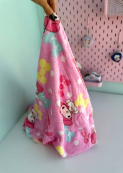 پتو بالشتی ملودی آبرنگی صورتی