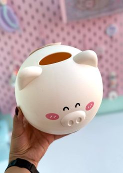 باکس دستمال کاغذی خوک کیوت سفید