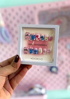 ناخن مصنوعی باکسی استیچ رنگی رنگی