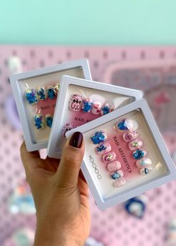 ناخن مصنوعی باکسی استیچ رنگی رنگی