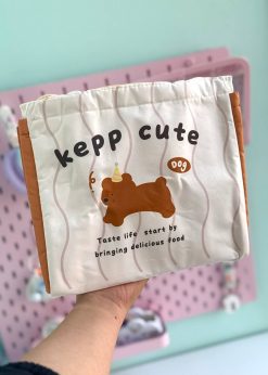 کیف ظرف غذای پاپی کیوت قهوه ای