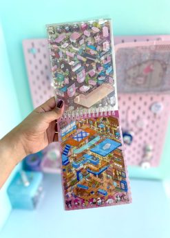 دفترچه استیکری سه بعدی سیمی کرومی