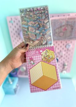 دفترچه استیکری سه بعدی سیمی کرومی