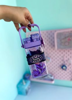 قمقمه شفاف دسته دار کرومی بنفش