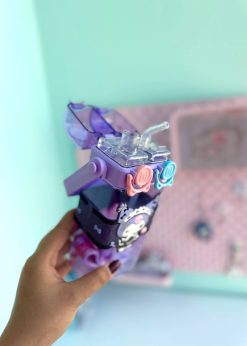 قمقمه شفاف دسته دار کرومی بنفش