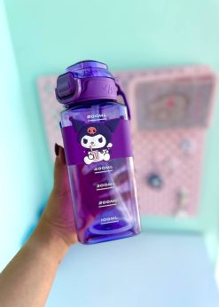 قمقمه مکعبی شفاف کرومی بنفش