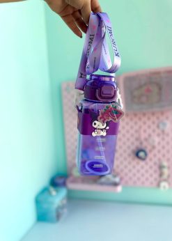 قمقمه مکعبی شفاف کرومی بنفش