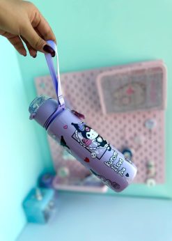 قمقمه استوانه ای مات کرومی یاسی