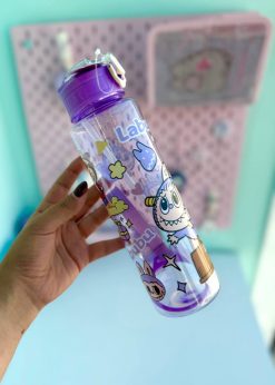 قمقمه استوانه ای شفاف لبوبو بنفش