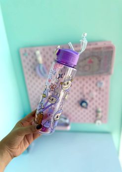 قمقمه استوانه ای شفاف لبوبو بنفش