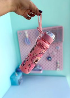 قمقمه استوانه ای مات لبوبو گلبهی