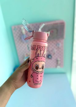 قمقمه استوانه ای مات لبوبو گلبهی