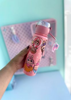 قمقمه استوانه ای مات لبوبو گلبهی