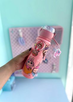 قمقمه استوانه ای مات لبوبو گلبهی