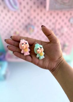 آویز کرای بیبی مخملی پاستلی