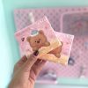 دستمال کاغذی مربعی تدی کیوت صورتی