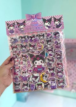 استیکر برجسته کرومی و ماه کیوت بنفش