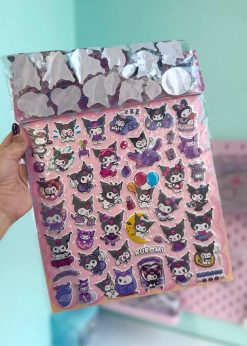 استیکر برجسته کرومی و ماه کیوت بنفش