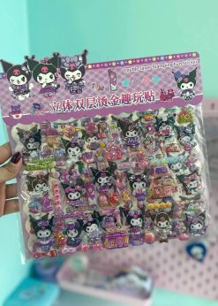 استیکر برجسته دو برگی کرومی رنگی رنگی