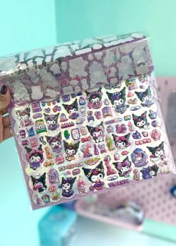 استیکر برجسته دو برگی کرومی رنگی رنگی