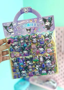 استیکر دو برگی کرومی پاپیون دار مشکی