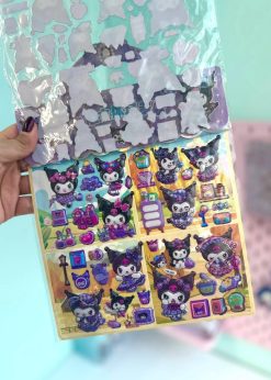 استیکر دو برگی کرومی پاپیون دار مشکی