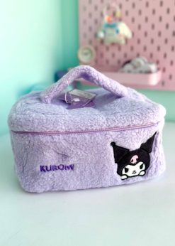 کیف لوازم آرایش پولیشی کرومی پاستلی