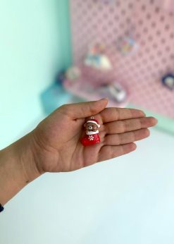 آویز کریسمسی کوچک تدی قرمز