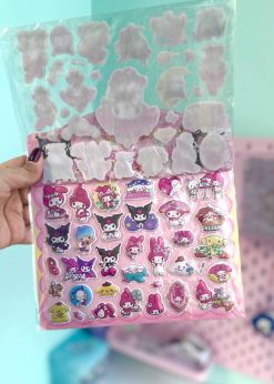 استیکر برجسته دو برگی ملودی صورتی