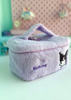 کیف لوازم آرایش پولیشی کرومی پاستلی