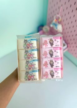 دستمال مرطوب ۸ عددی جیبی لبوبو پاستلی