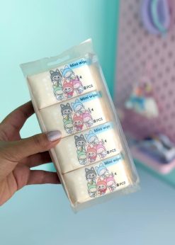 دستمال مرطوب ۸ عددی جیبی لبوبو پاستلی