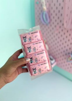 دستمال مرطوب جیبی ۸ عددی کرومی صورتی