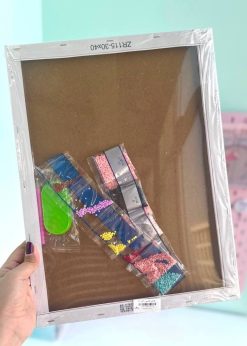 نقاشی الماسی مستطیلی لبوبو پاپیون دار