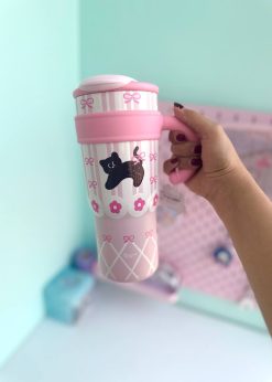 تراول ماگ گربه پاپیون دار صورتی