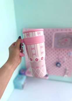 تراول ماگ گربه پاپیون دار صورتی