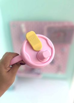 تامبلر دسته دار چهارخونه طوسی صورتی