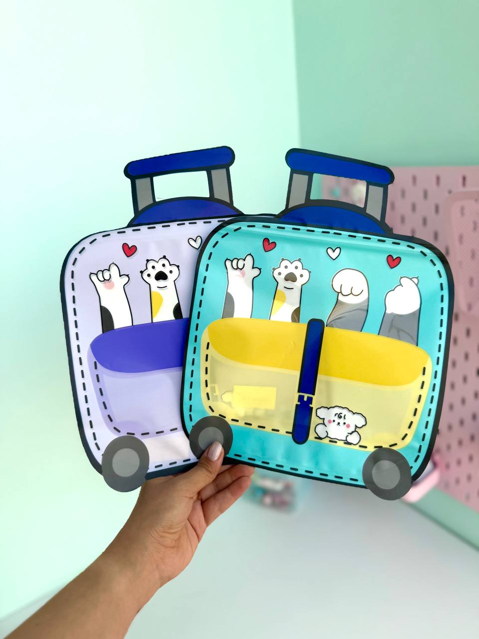 زیپ کیپ طرح چمدان پنجه گربه