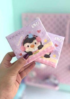 دستمال کاغذی مربعی پنگوئن صورتی