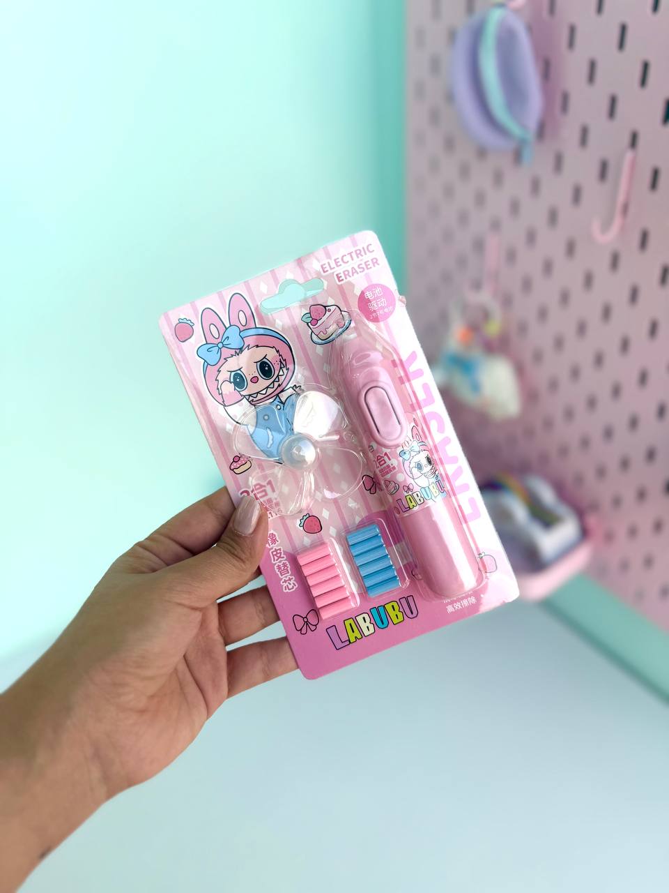 پاک کن برقی لبوبو صورتی پاستلی